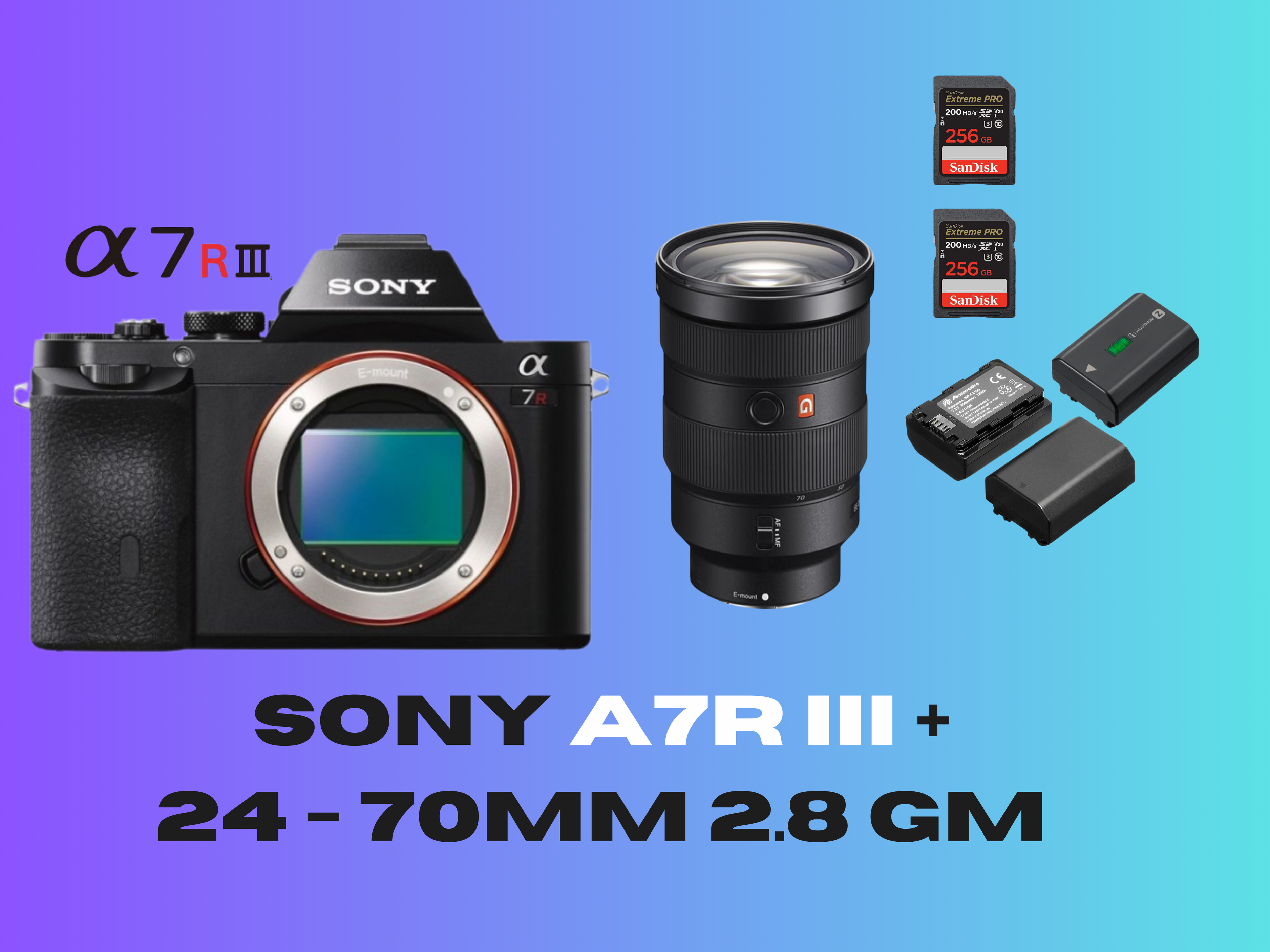 Sony a7r iii  (a7r3) + 24-70mm f/2.8 gm lens zoom lens
