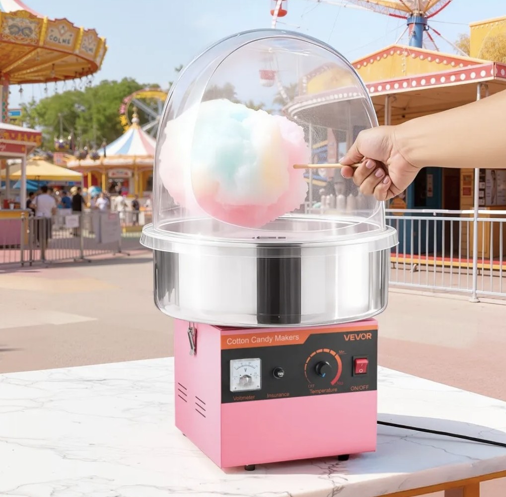 Stor sockervaddsmaskin med skydd och rengöring