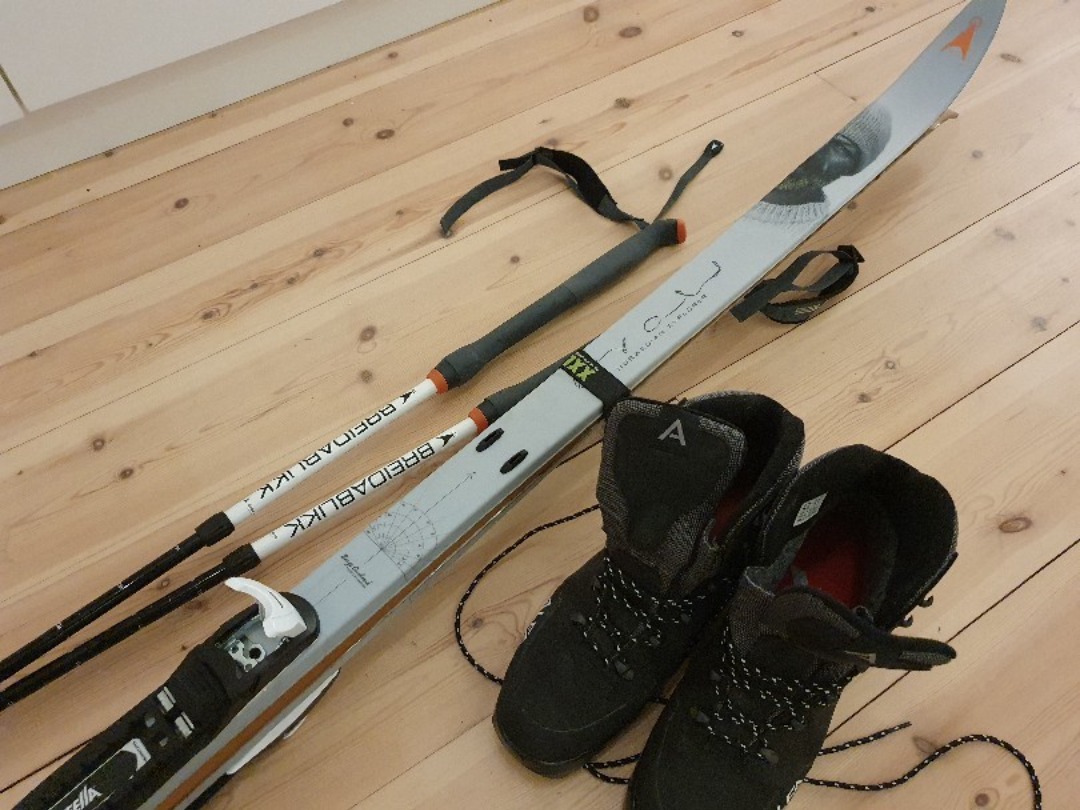 Fjellskipakke, 200cm, sko 42, teleskopstaver