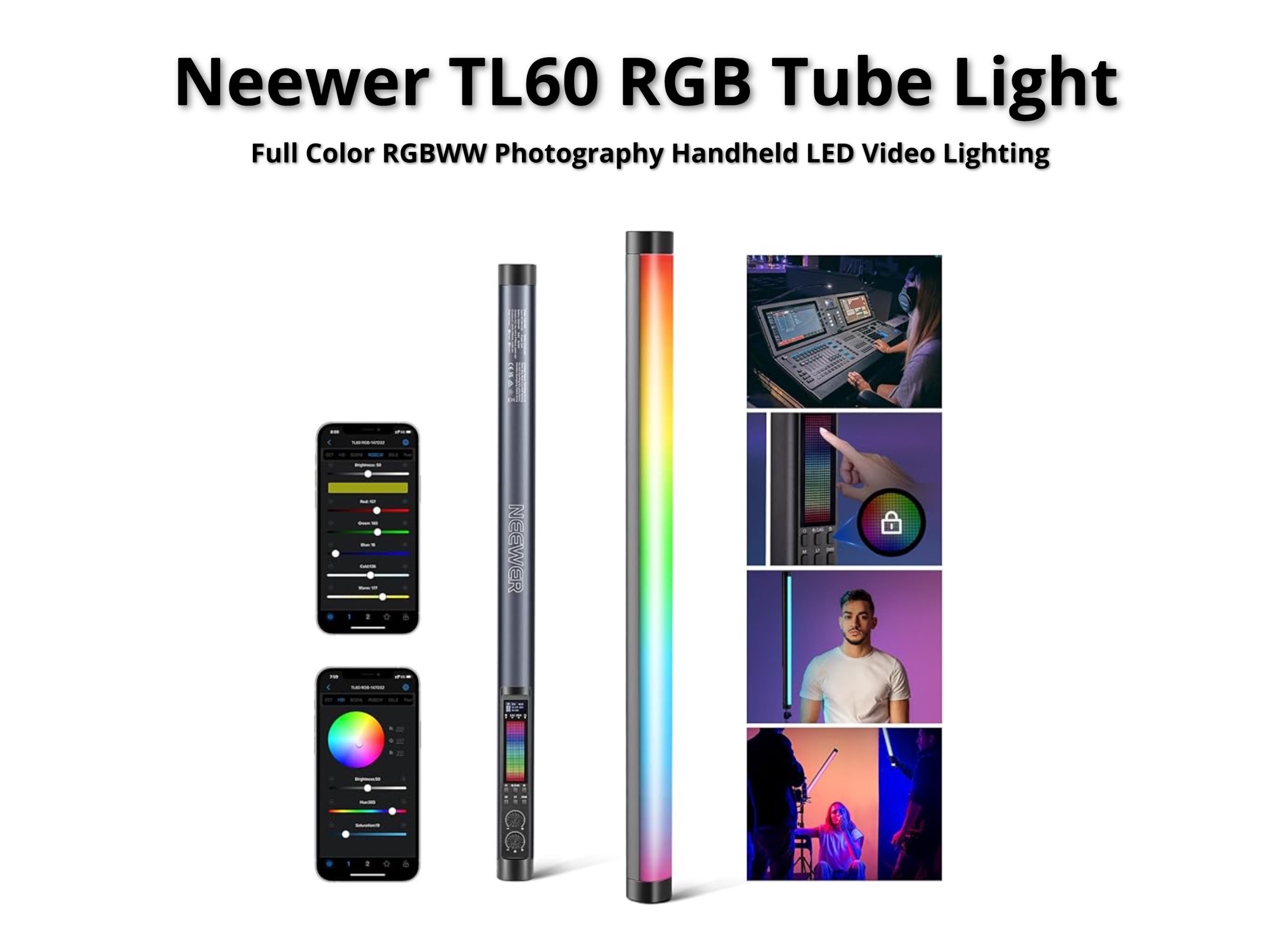 Neewer tl60 rgb tube light set 