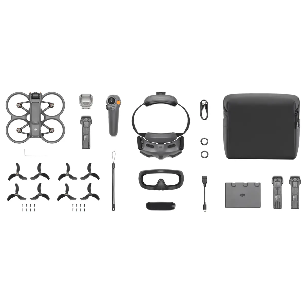 Dji avata 2 dronesett (grå, 3 batterier)