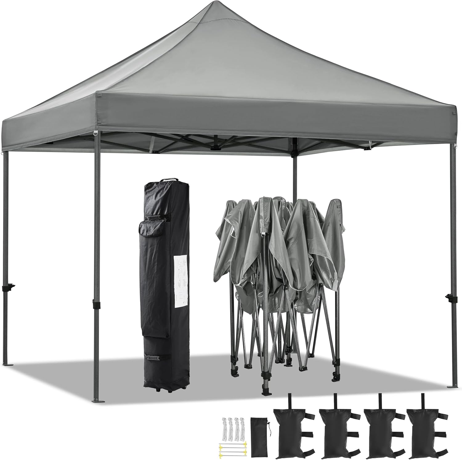 3x3m heavy duty pop up gazebo, grey