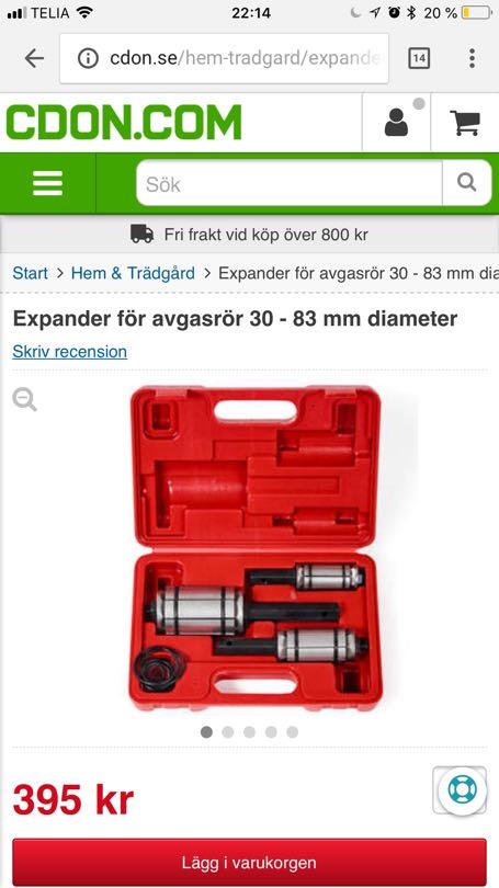 Rörexpander för avgassystem