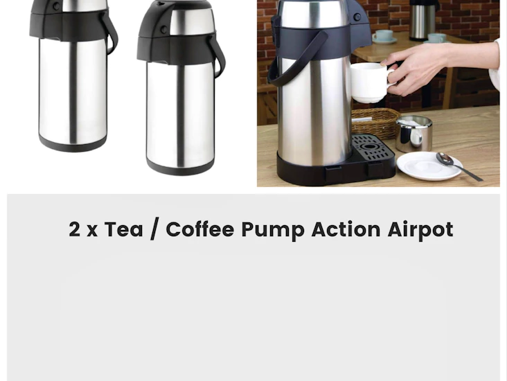 2x tea coffee airpot flask 3l hot cold drink event party