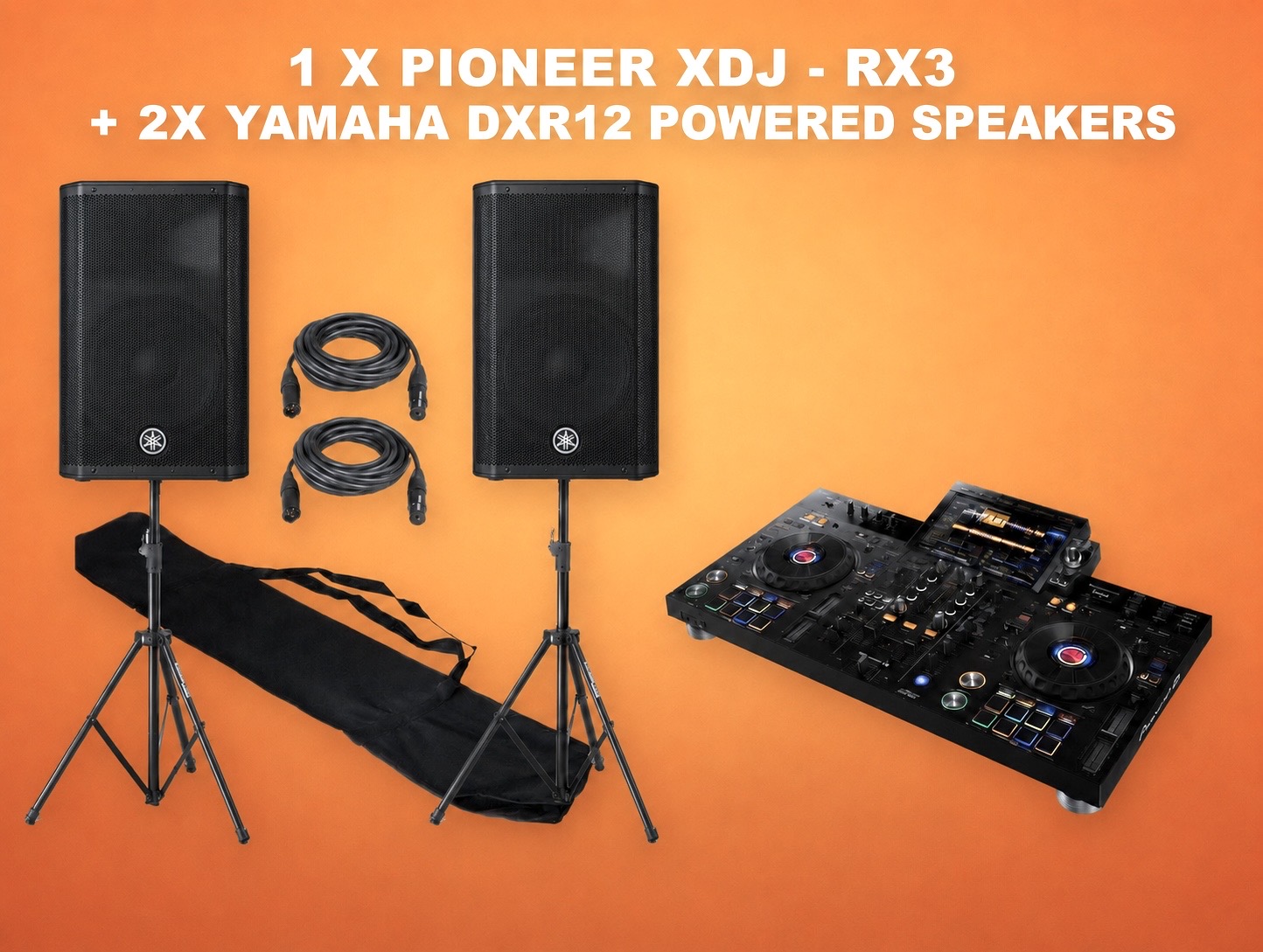 Pioneer xdj-rx3 + 2x yamaha dxr12 mkii speakers