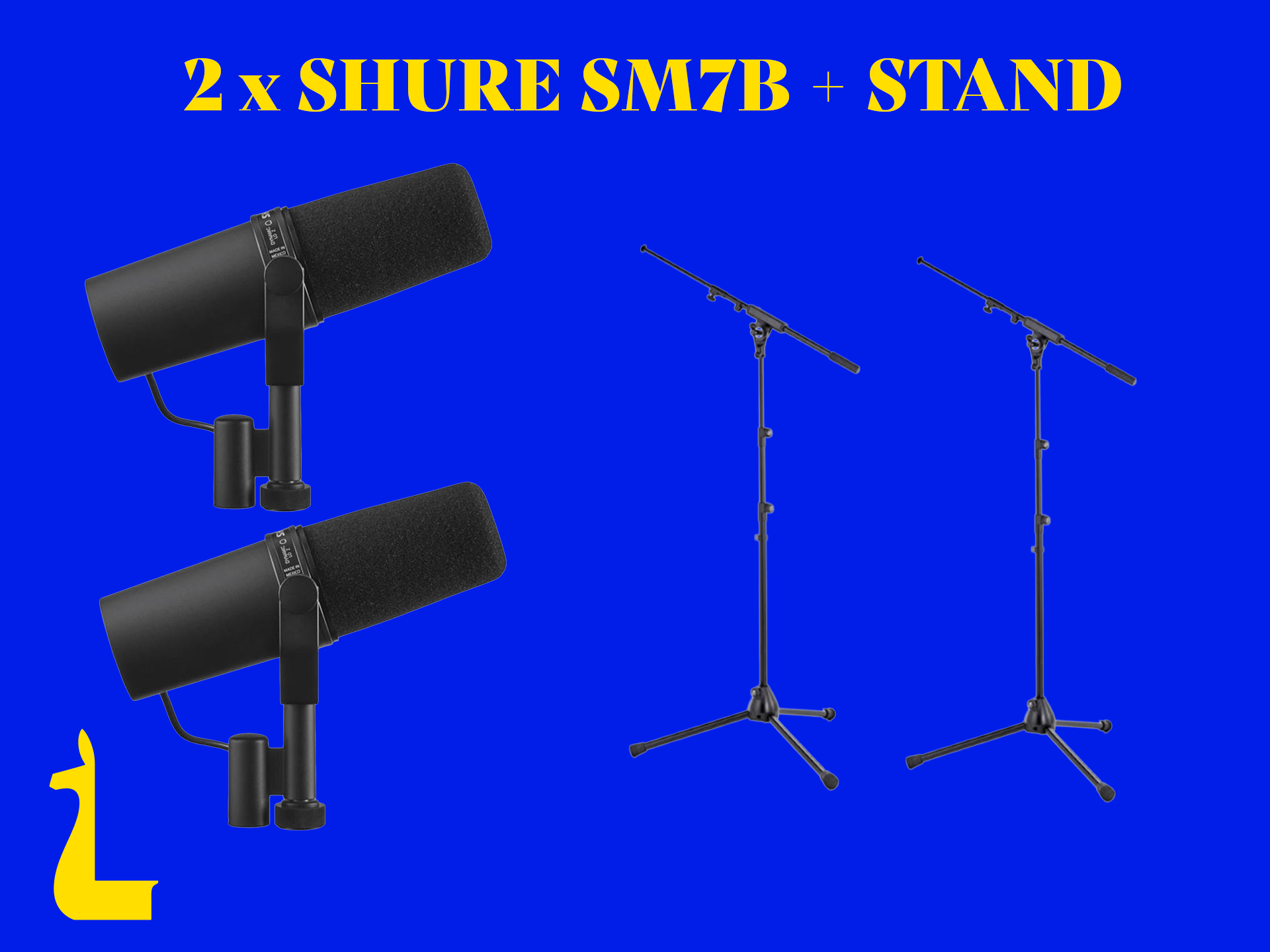 Shure sm7b + stand dual bundle