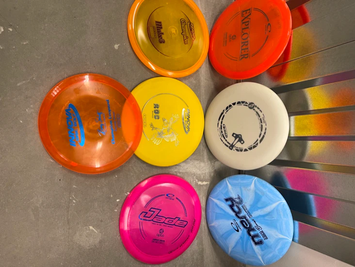 frisbeegolf sett.