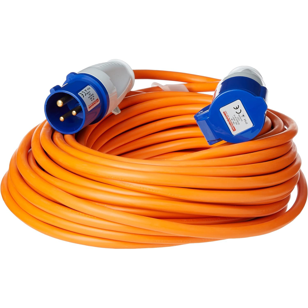 16 amp 230v, 25 m extension lead, orange