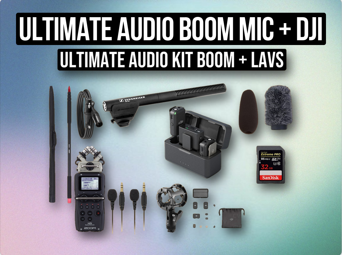 Ultimate audio boom mic + dji livelier microphone kit recorder rode dji shotgun sound recorder