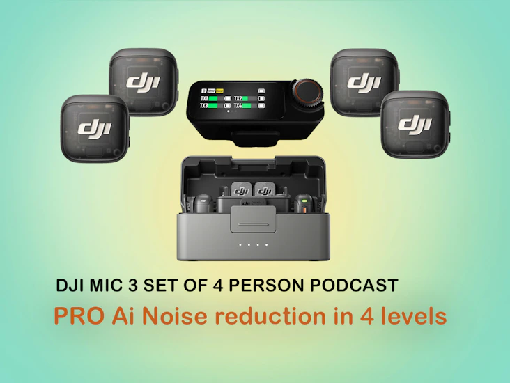 Dji mic 3 podcast kit 4-person - studio-quality wireless setup