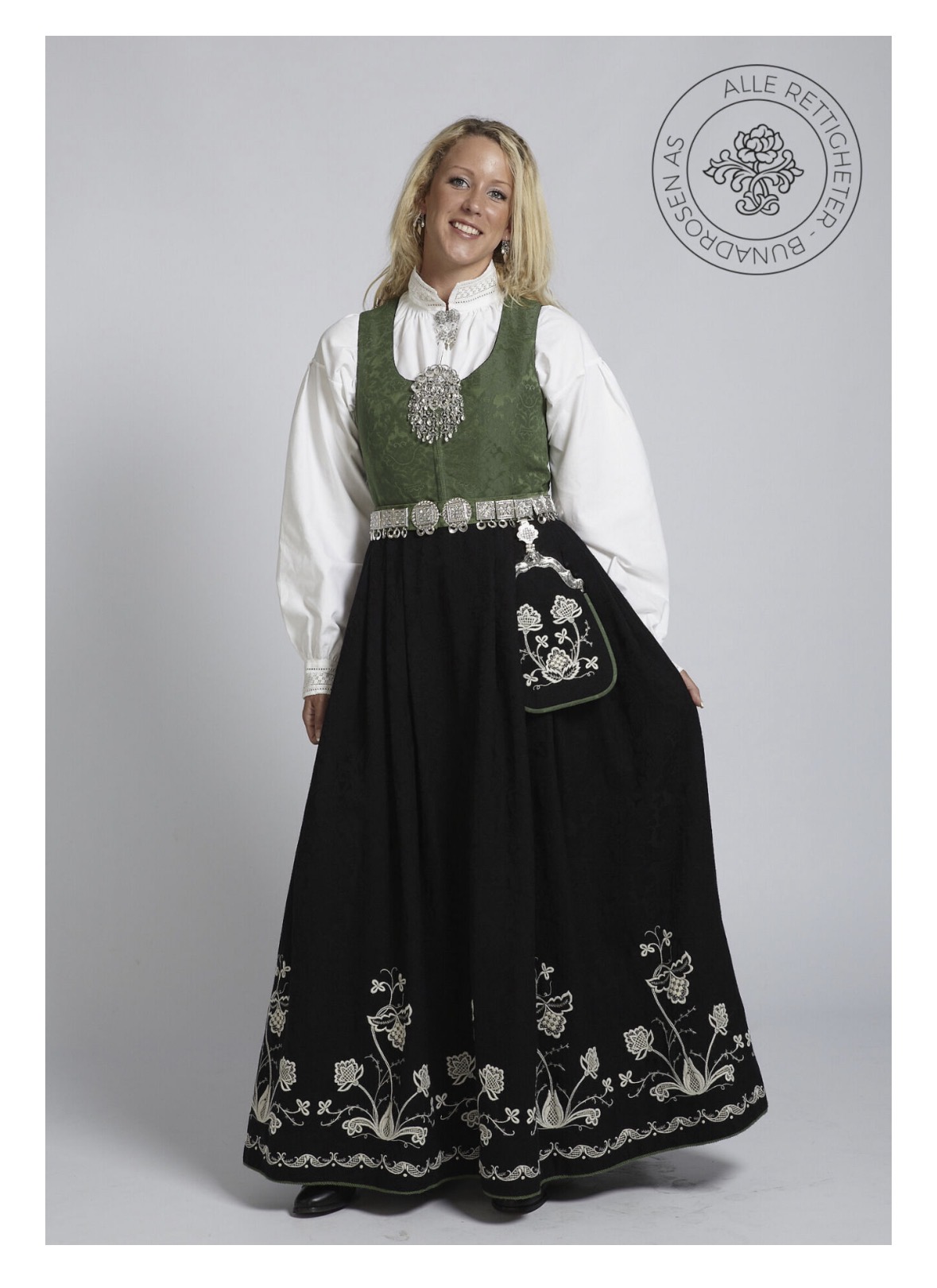 Follobunad grønn/svart