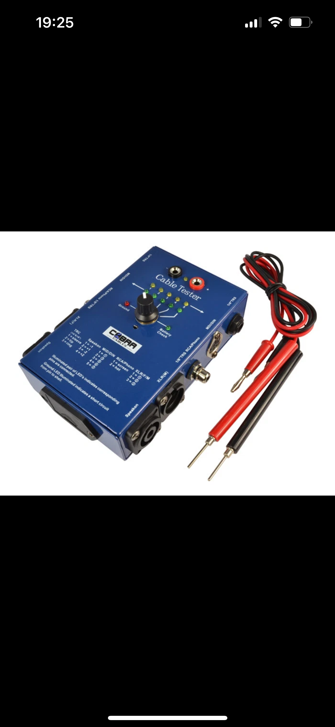 Cable tester for all types of common audio cables xlr jack speakon etc.