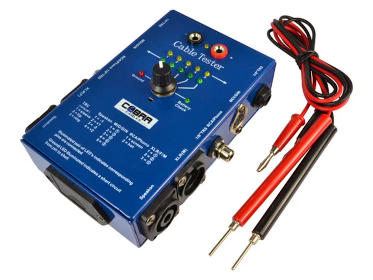 Cable tester for all types of common audio cables xlr jack speakon etc.