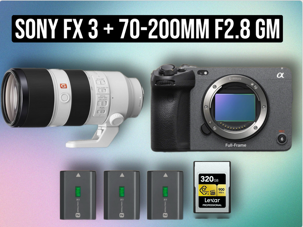 Sony fx 3 fx3 full frame cinema camera 4k + sony 70-200 mm f2.8 gmaster g-master gm tele zoom lens
