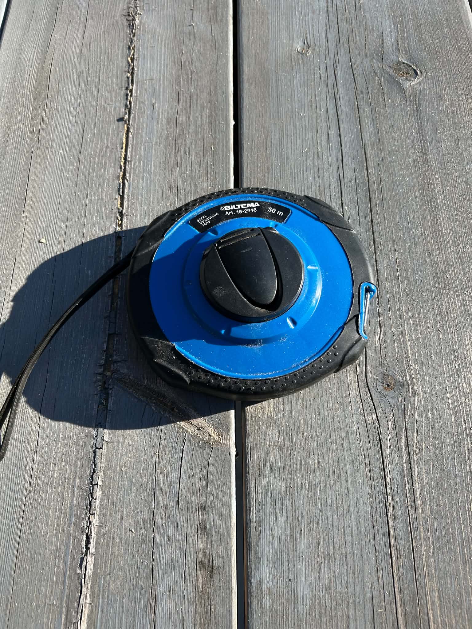 Biltema stålmåttband 50 meter / långt måttband