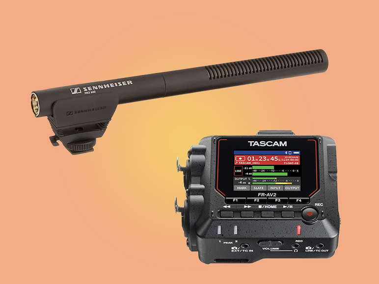 Tascam fr-av2 with  sennheiser mke 600 shotgun microphone 