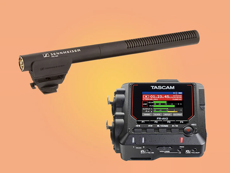 Tascam fr-av2 with sennheiser mke 600 shotgun microphone