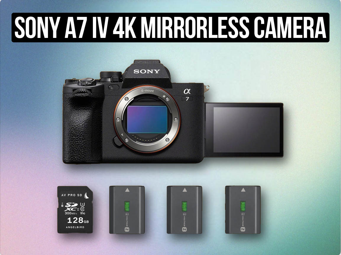 Sony a7 iv 4k mirrorless camera full frame body set sony a74 a7iv cinema a7 + 128 gb sd card + 3x batteries 