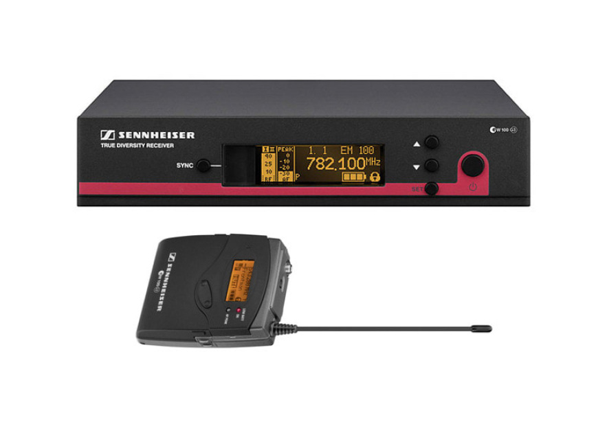 Sennheiser g3 beltpack transmitter and half-rack receiver