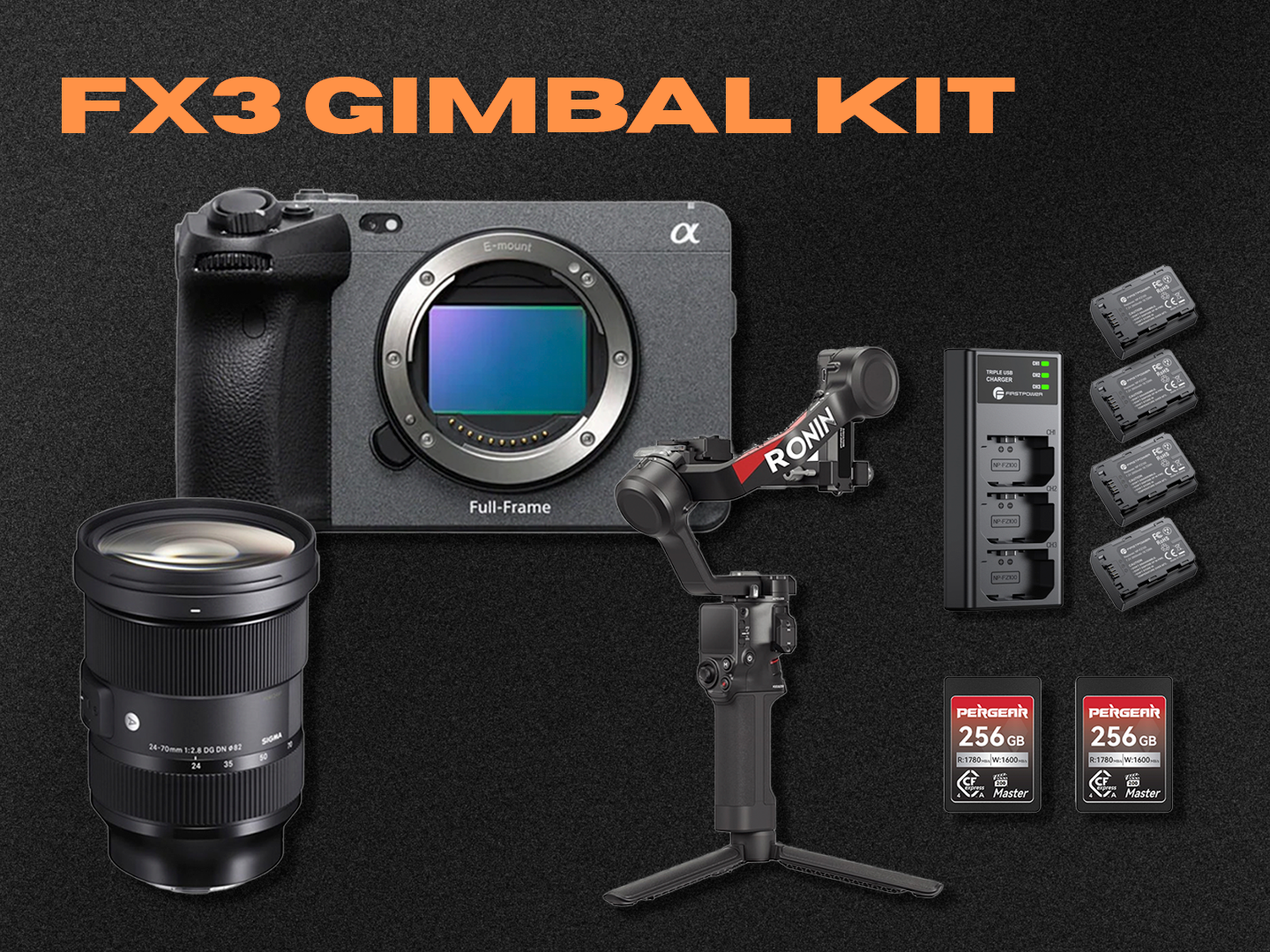 Fx3 gimbal kit with sigma 24–70mm & ronin rs4