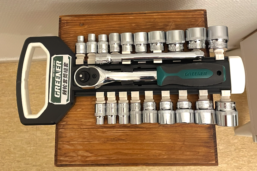 22-delars 3/8” spärrnyckelsats – hylsor 6–24 mm