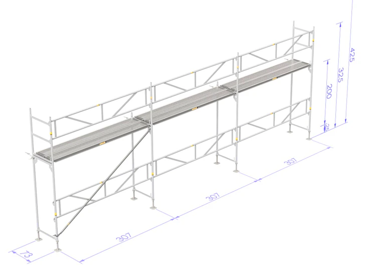 Byggställning aluminium 3 sektioner uthyres