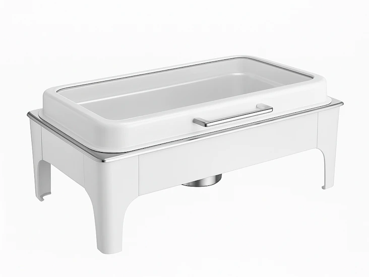 White chafing dish rental – buffet food warmer for events, weddings, and parties