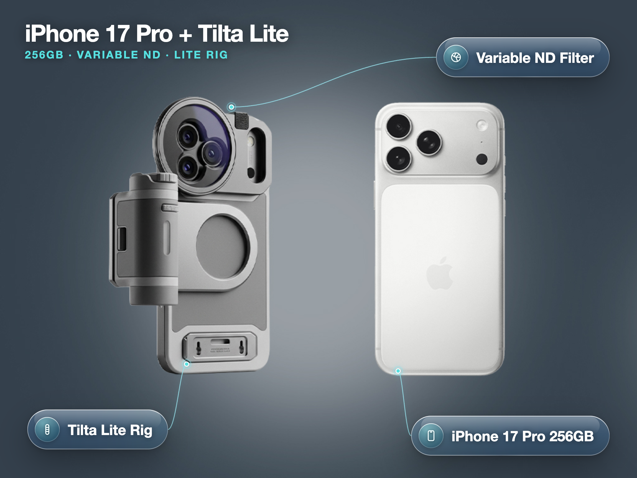 Iphone 17 pro 256gb plus tilta lite rig with variable nd filter
