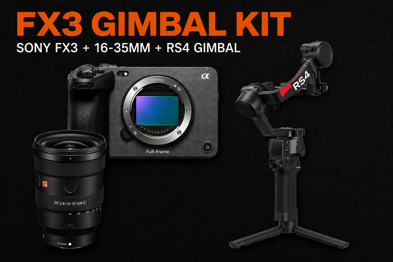 Sony fx3 + sony 16-35mm + dji ronin rs4 package 