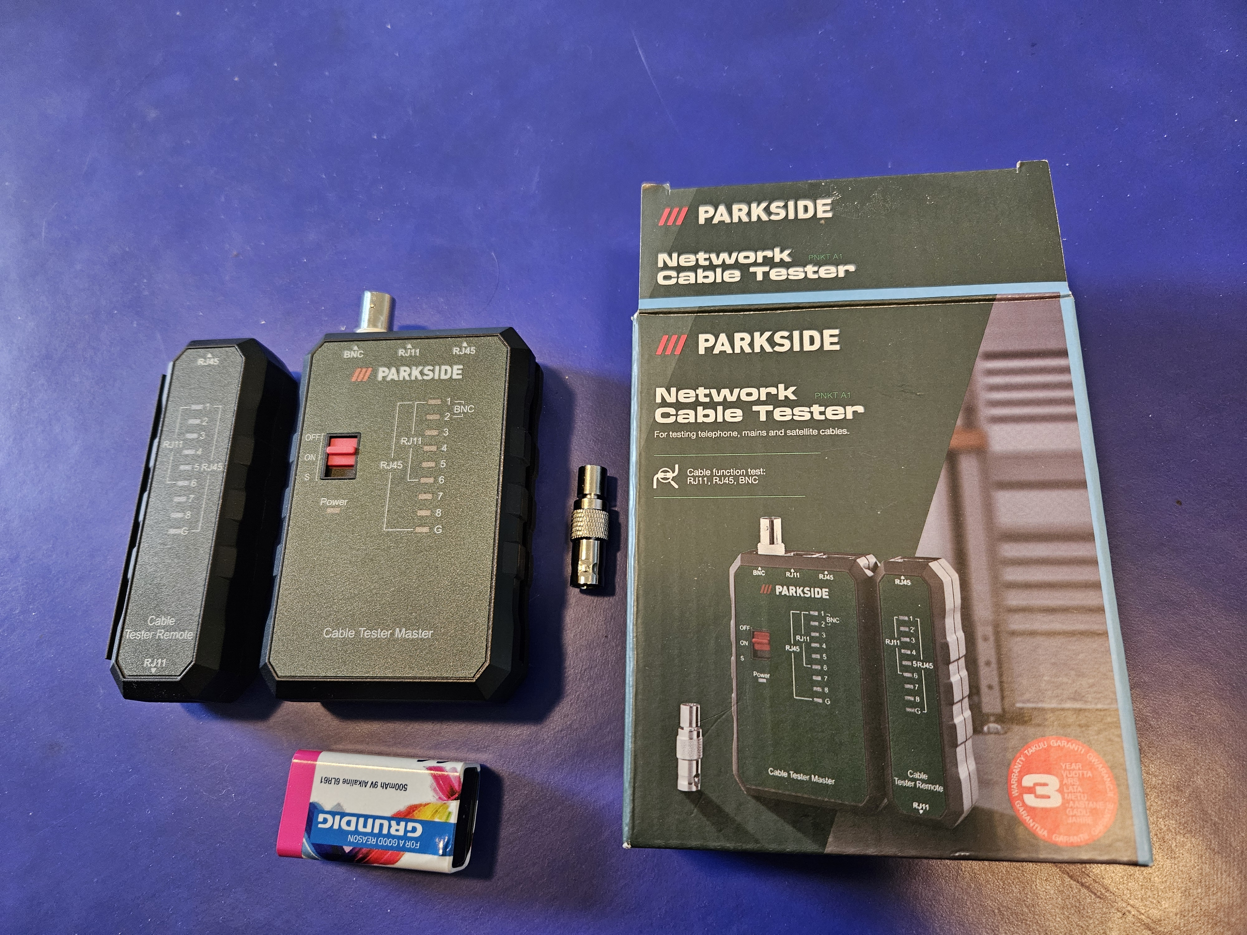Kaapelitesteri rj11, rj45, bnc