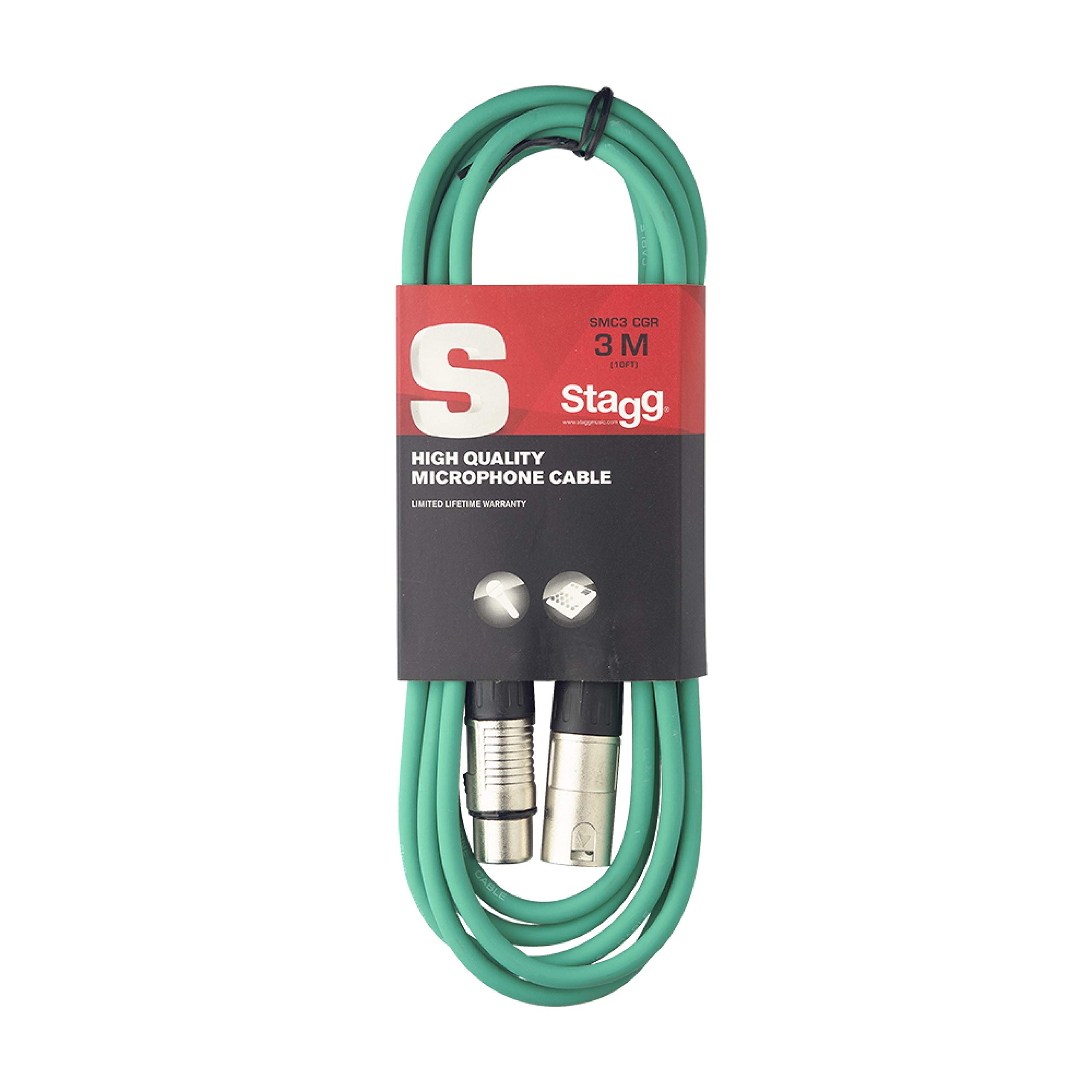 2x stagg 3m xlr microphone cables