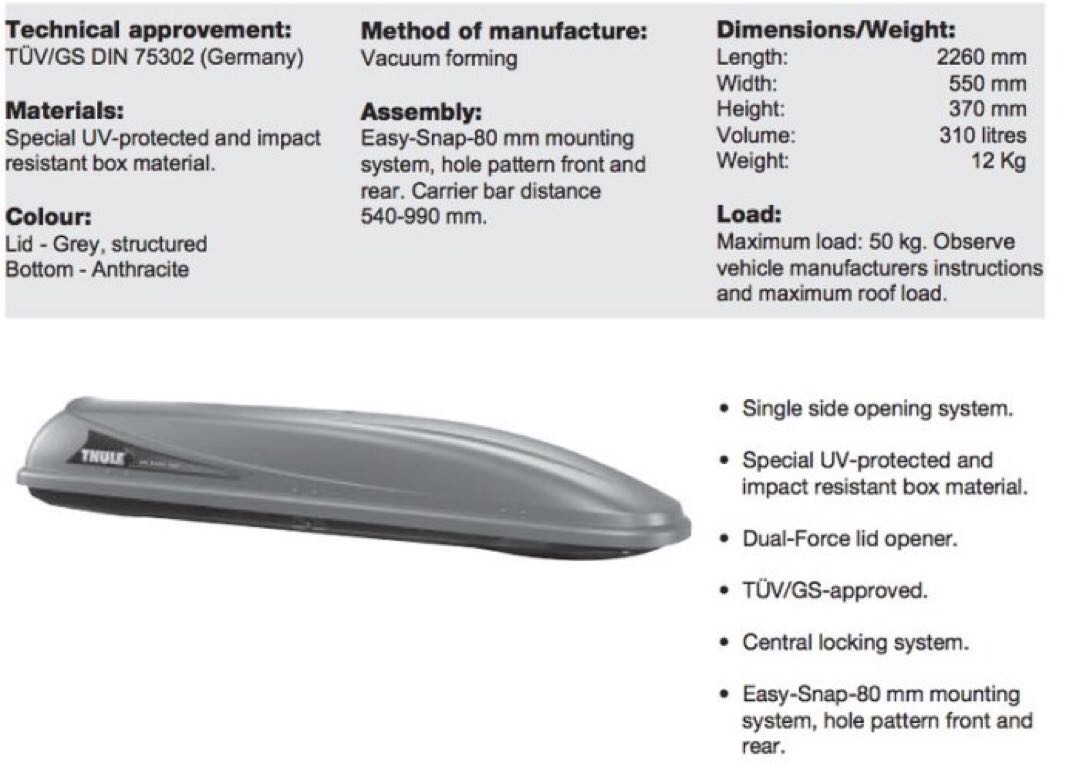 Smal Takbox Thule Ocean 500