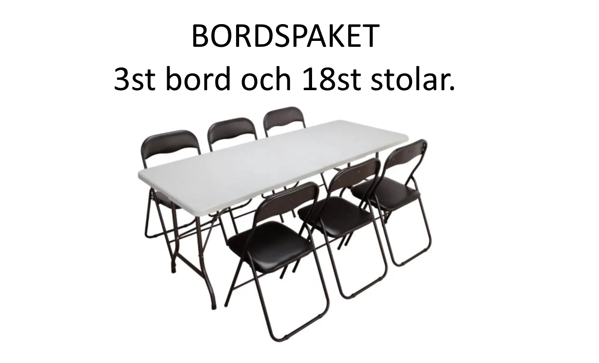 Paket med 3st bord och 18st stolar