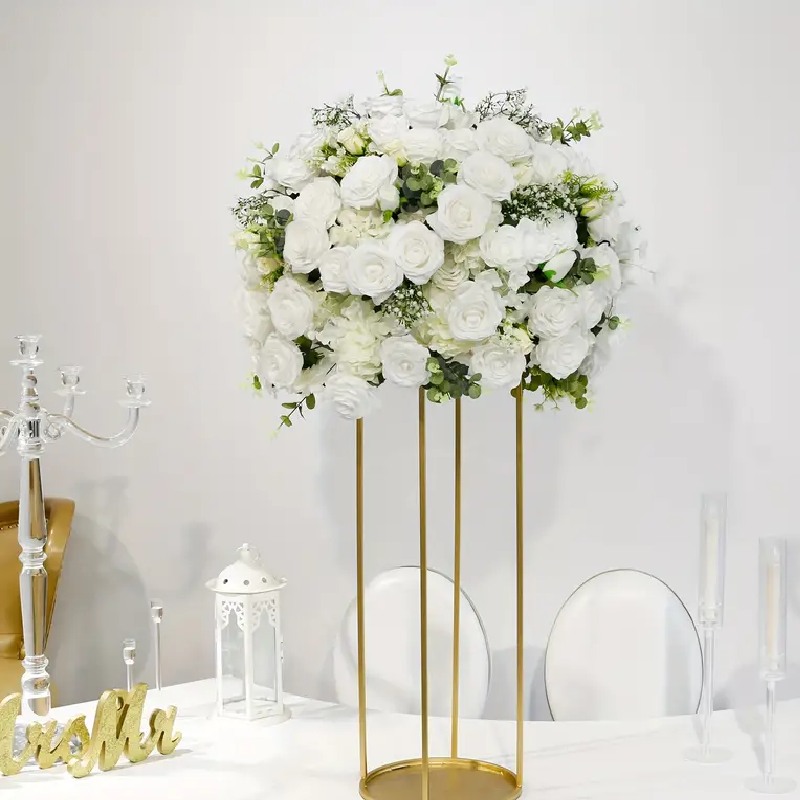 Elegant 80cm gold geometric stand flower rental (hire stands only)