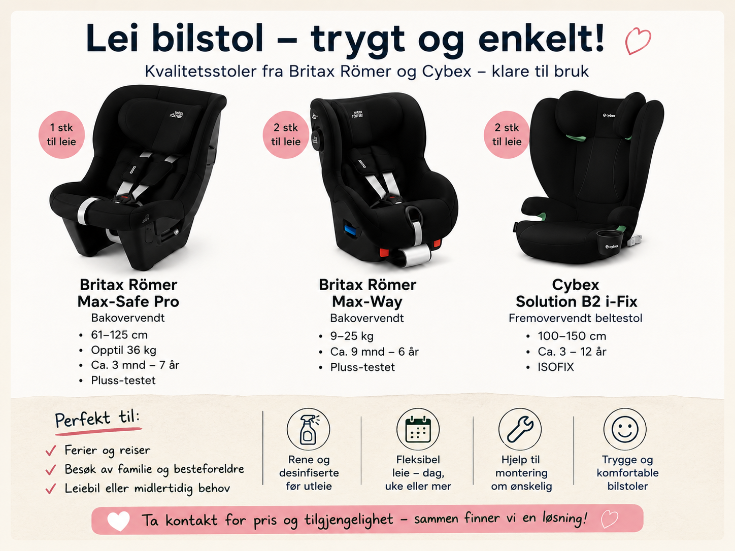 Bilstol til leie