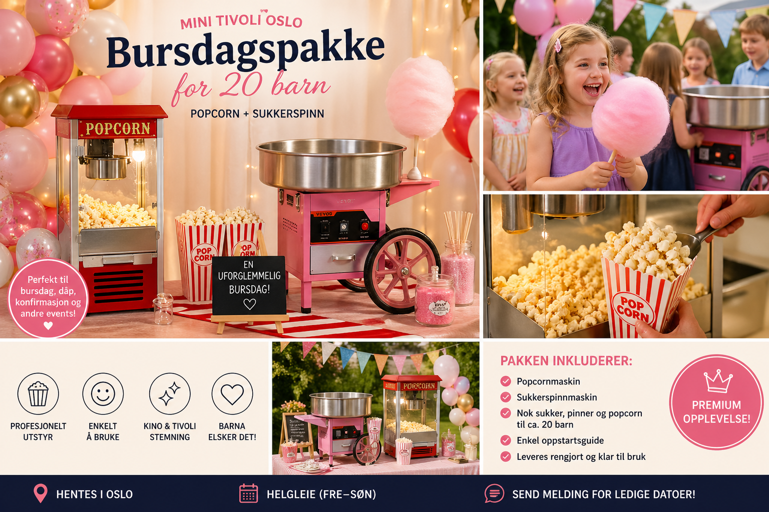 ✨ bursdagspakke for 20 barn | mini tivoli hjemme 🎪