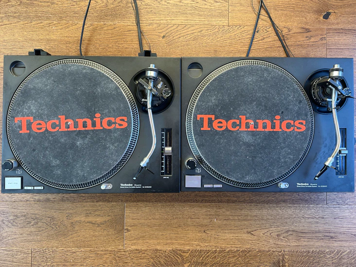 Technics 1210 mk2 x 2 with cartridges and needles