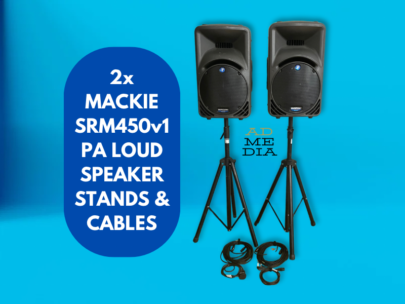 2x dj pa party speakers mackie srm450 v1 1000w - pair