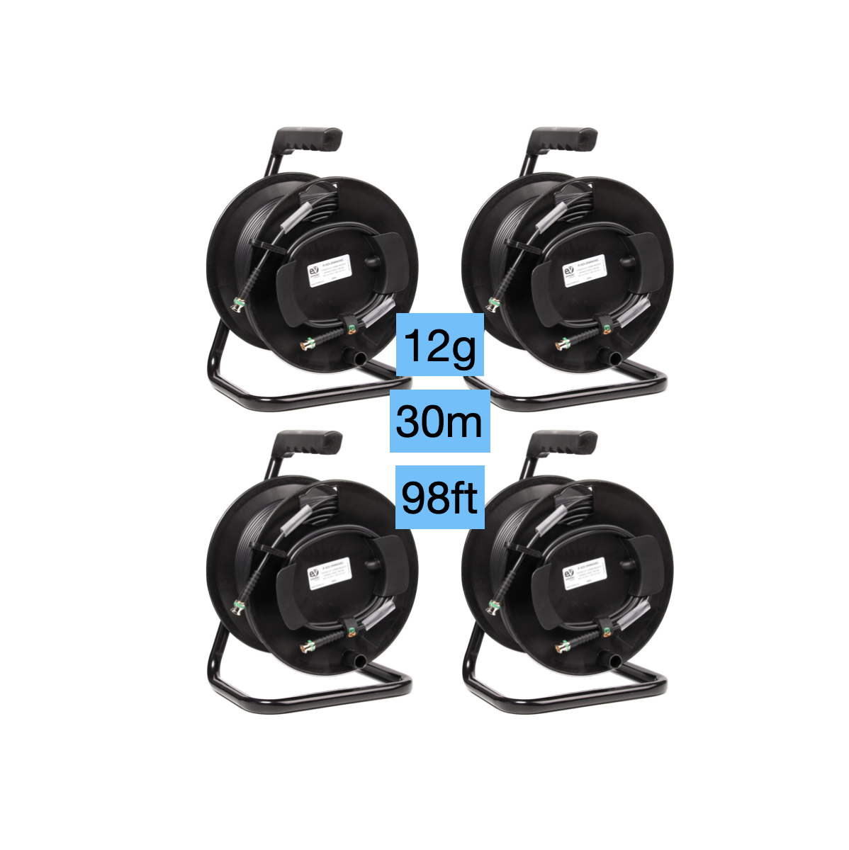 4x 30m 12g sdi cable drum  reel 4k @ 60 uhd bnc