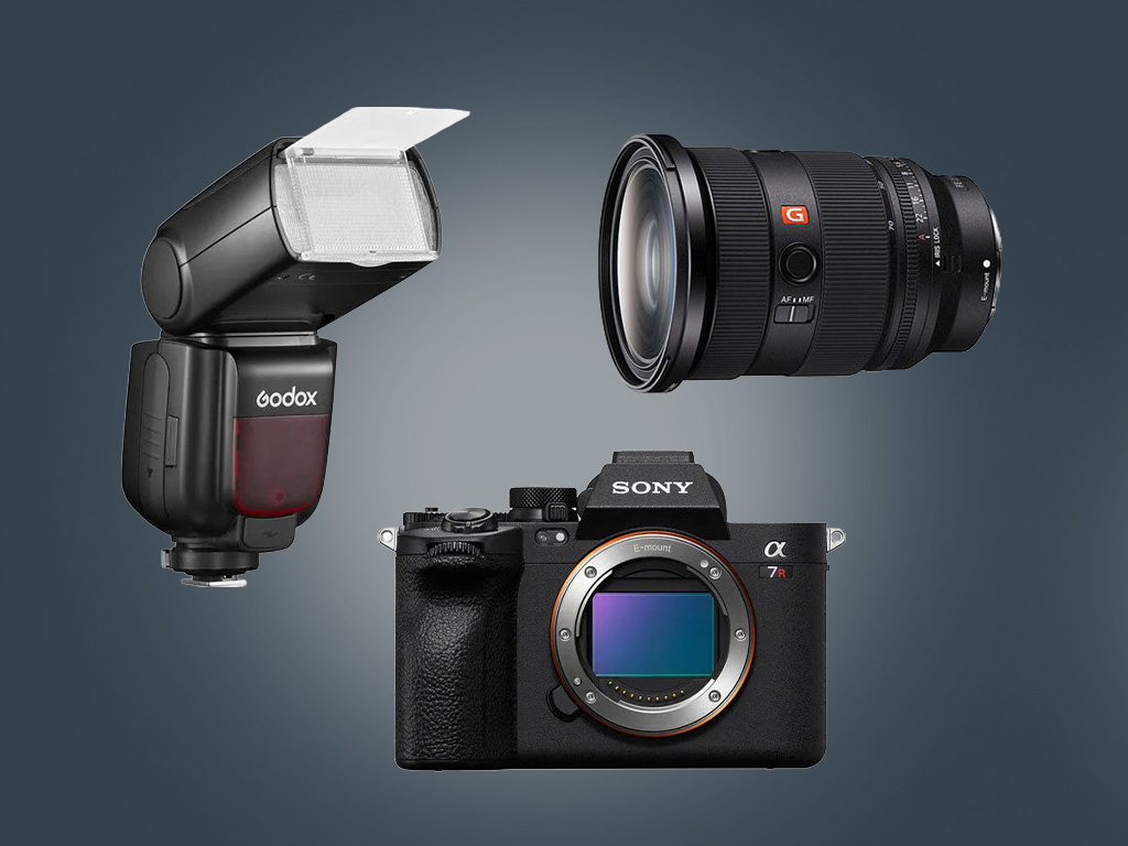 Sony a7r v plus 24-70mm f2.8 gm ii and godox flash kit