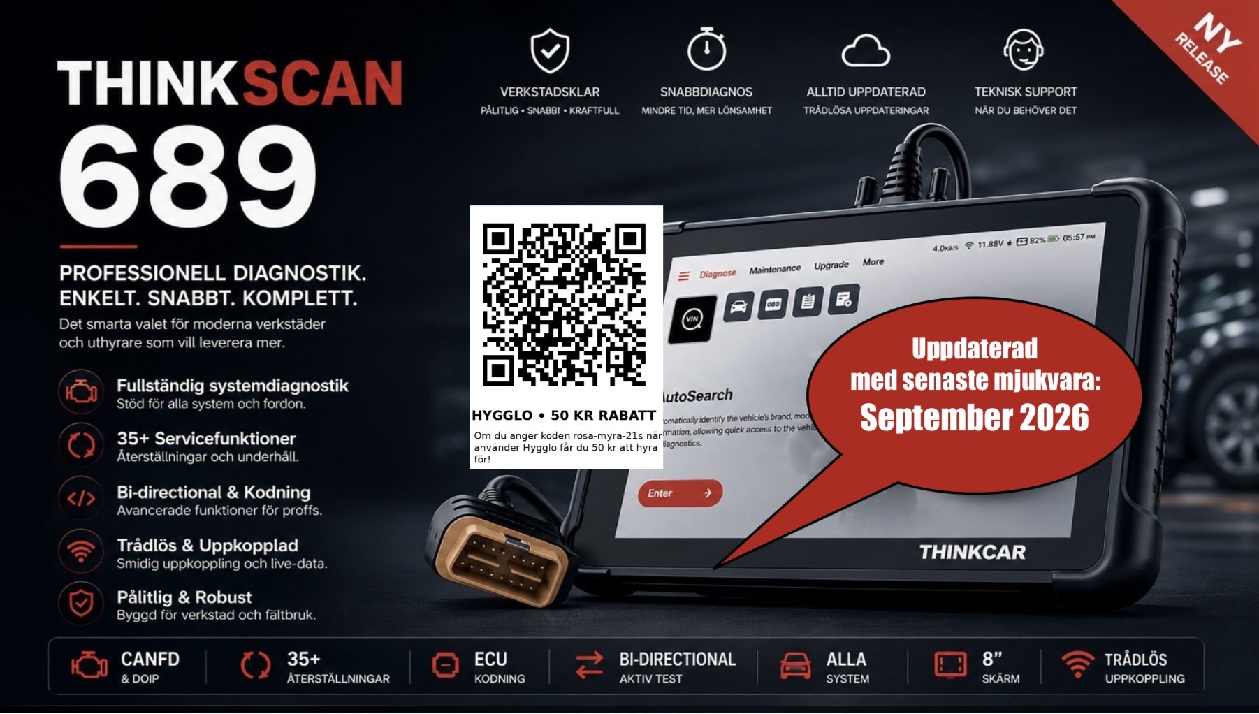 Thinkcar thinkscan +35 service & återställnings funktioner stödjer bi-