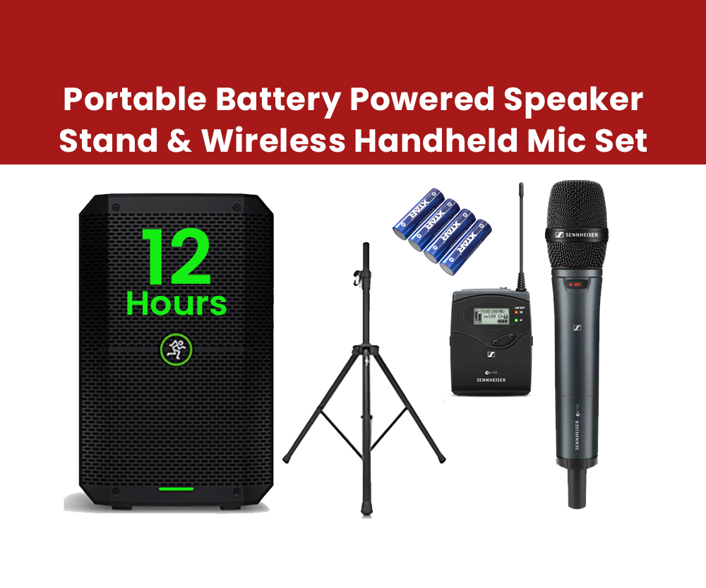 Mackie thump go battery powered speaker with wireless mic