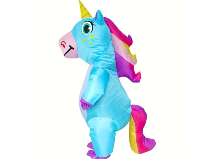 Uppblåsbar enhörningsdräkt (vuxenstorlek)