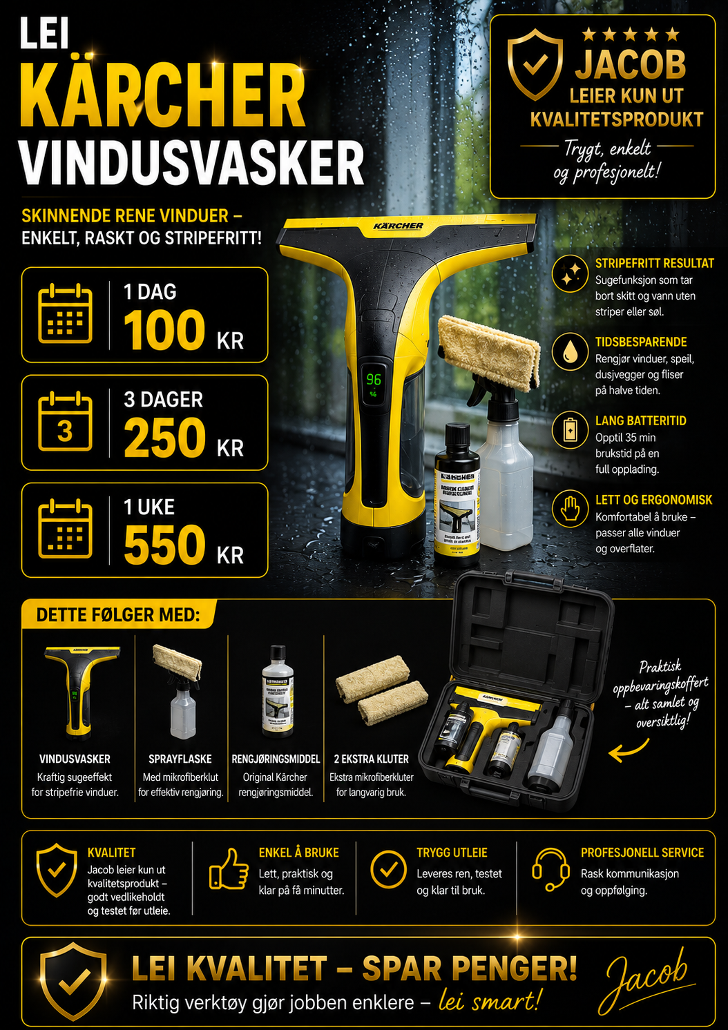 🪟✨kärcher vindusvasker til leie – skinnende rene vinduer uten striper!