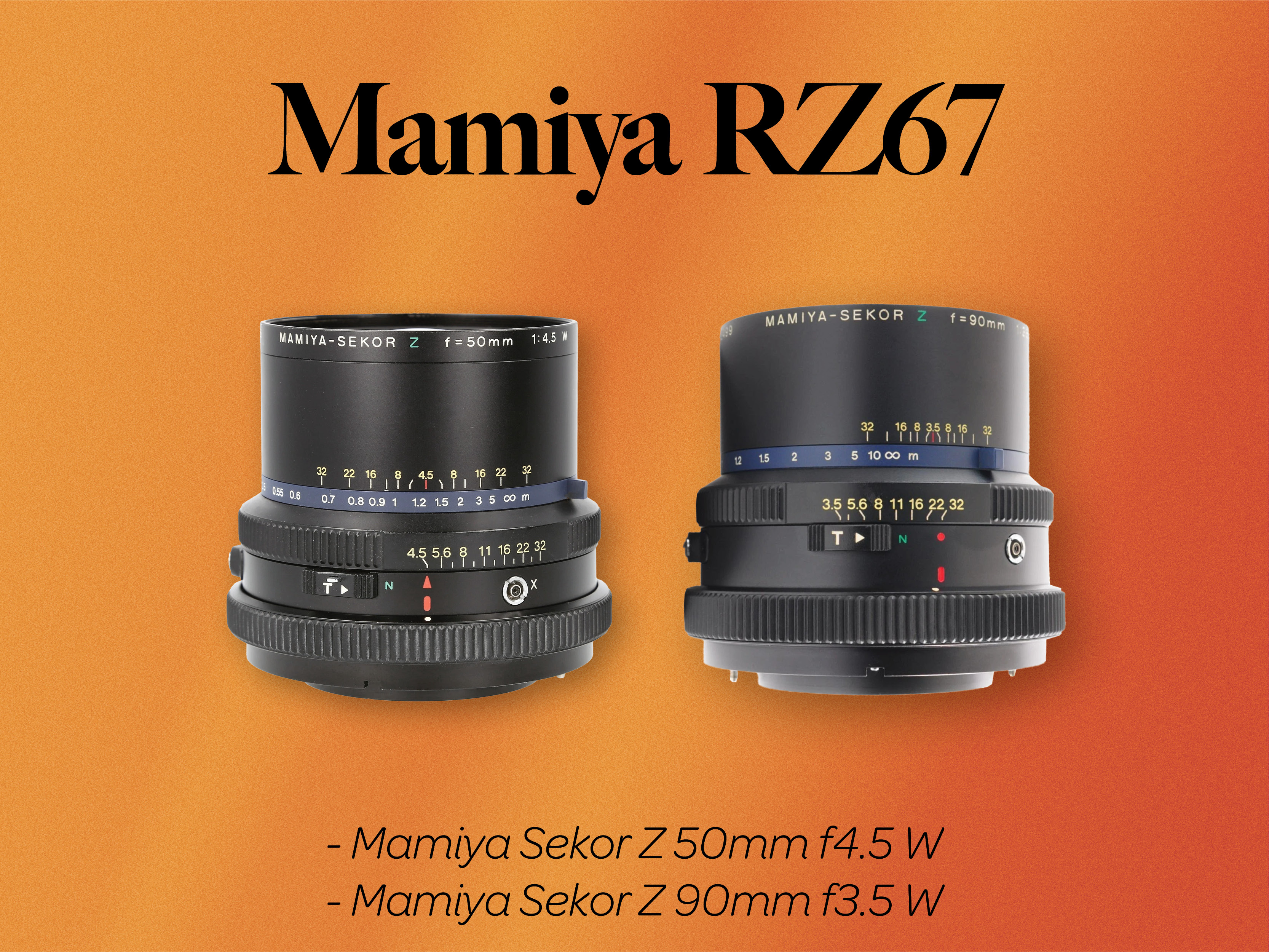 Mamiya sekor macro z 50mm f4.5 w + 90mm f3.5 w lenses (mamiya rz67 pro ii)