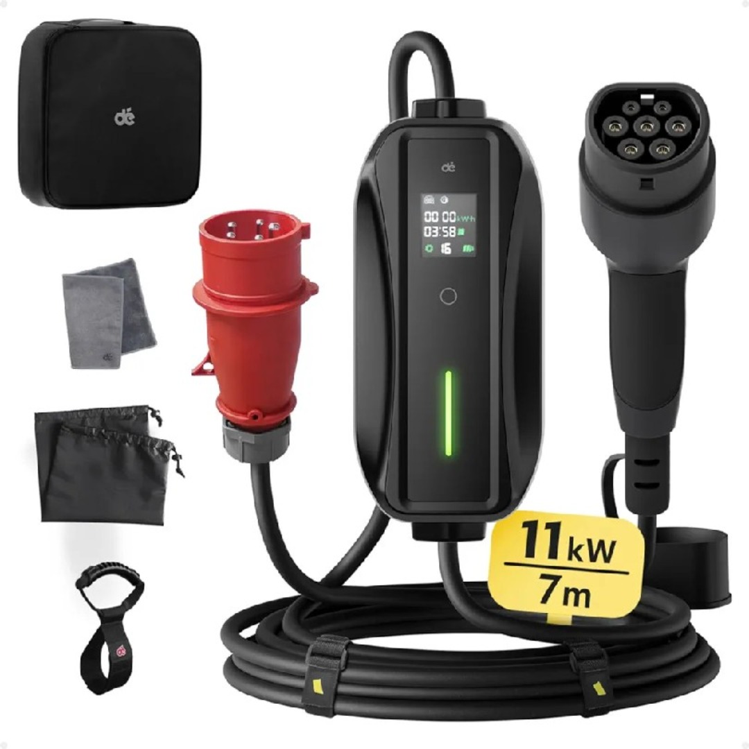 11 kw laddare 3-fas + 10 meter skarvsladd