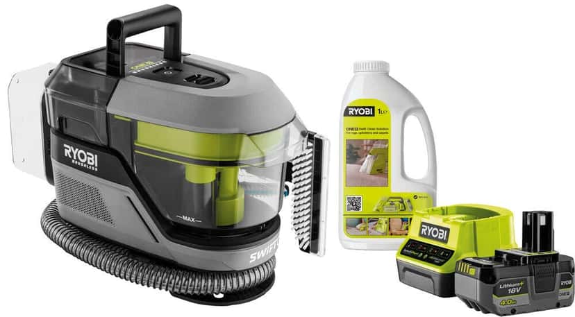 Ryobi 18v one+ rdc18bl-1x40g swift clean flekkrenser kit m/batteri og lader
