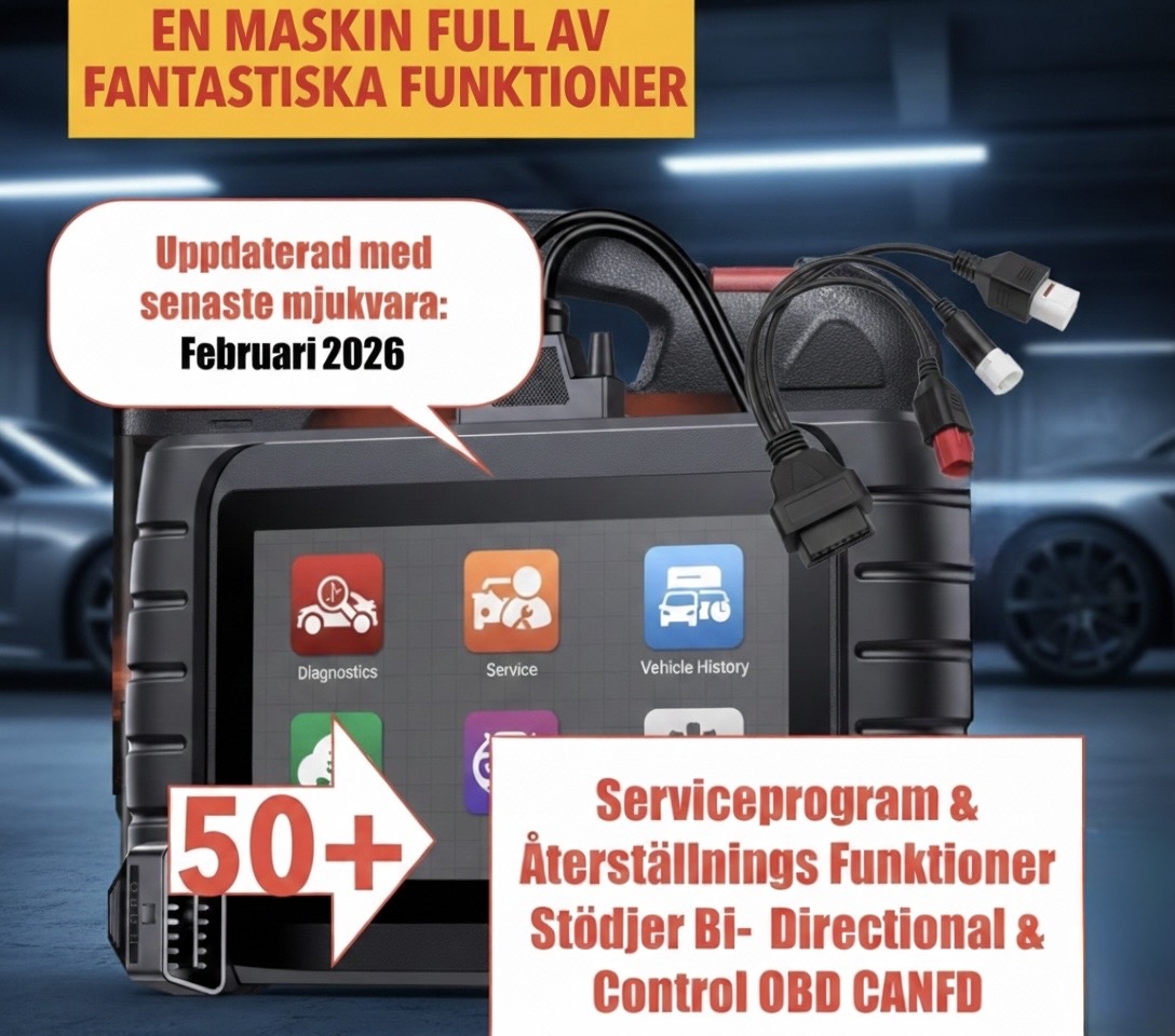 Icarsoft obd diagnostikverktyg bil felkodsläsare med 50+ service- & återställningsfunktioner, bi-directional control, canfd
