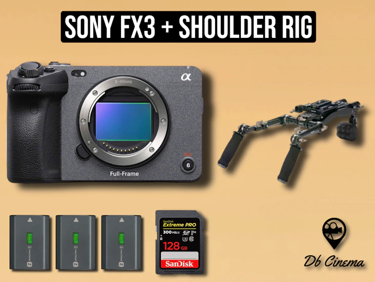 Sony fx3 fx 3 cinema camera 4k + shoulder rig tilta + batteries + sd card