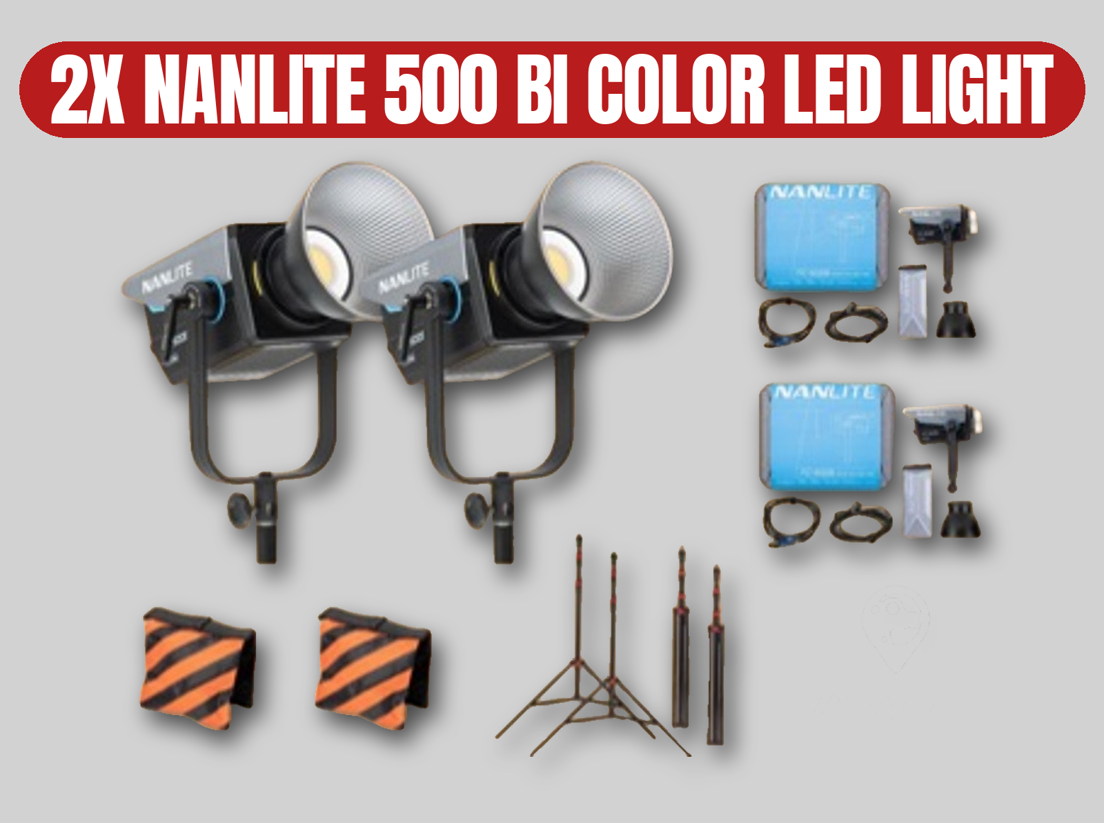 Nanlite 500 bi-color led lights (2x) | dmx / 580w / fx lighting kit (aputure 600x equivalent)